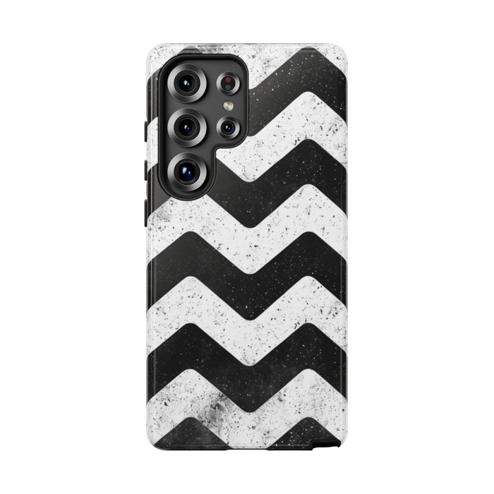 Zwart-Wit Zigzagpatroon met Vintage Effect