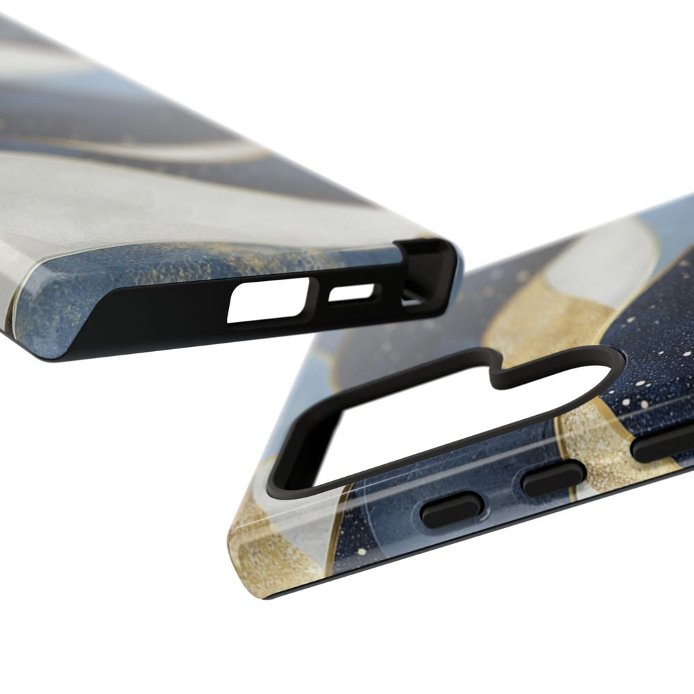 Abstract Blauw-Goud Golvenpatroon