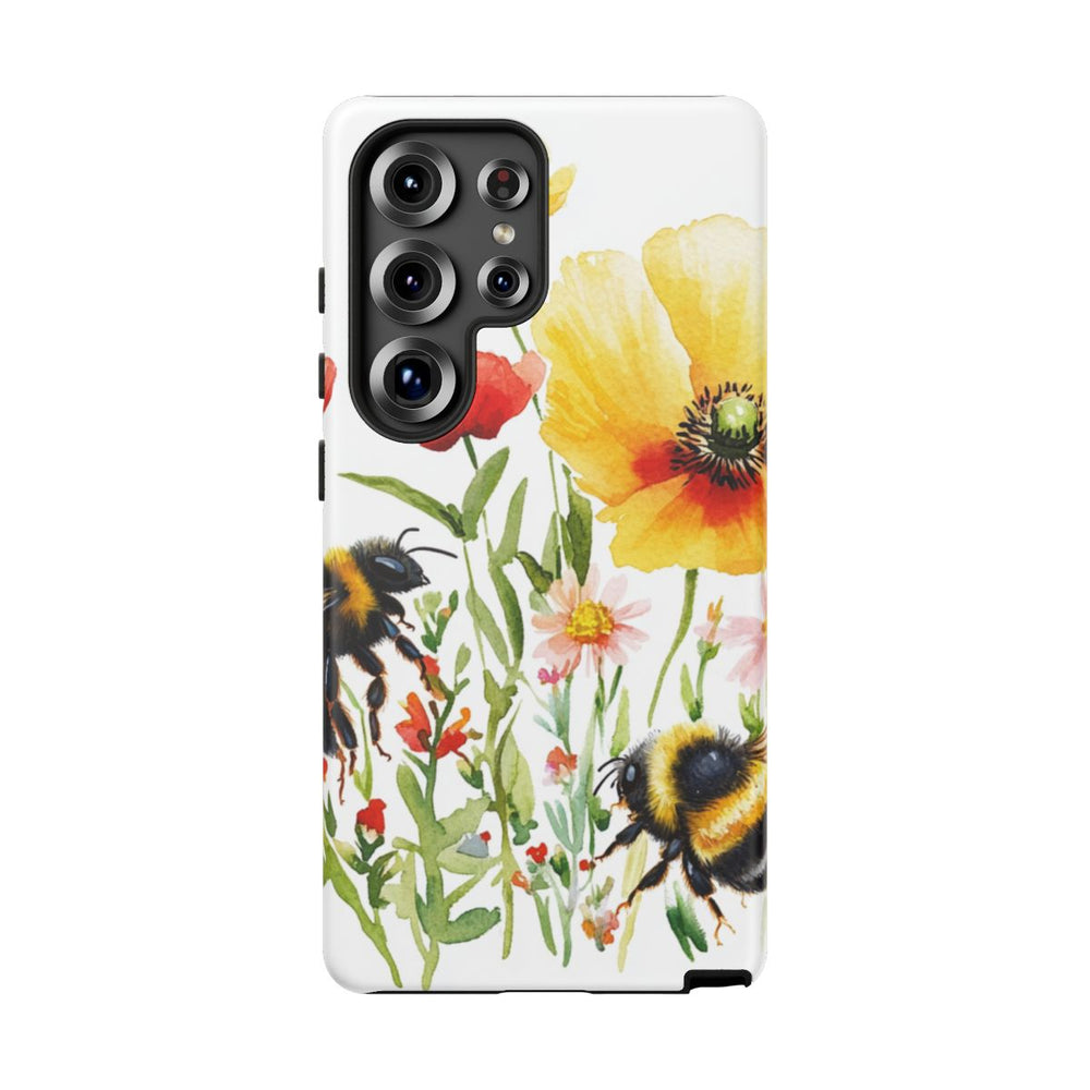 Aquarel Hommels en Wilde Bloemen
