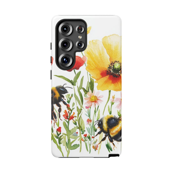 Aquarel Hommels en Wilde Bloemen