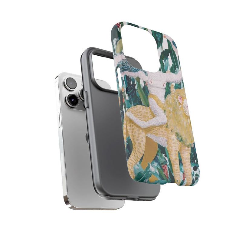 Surrealistische Man met Vogels op Leeuw