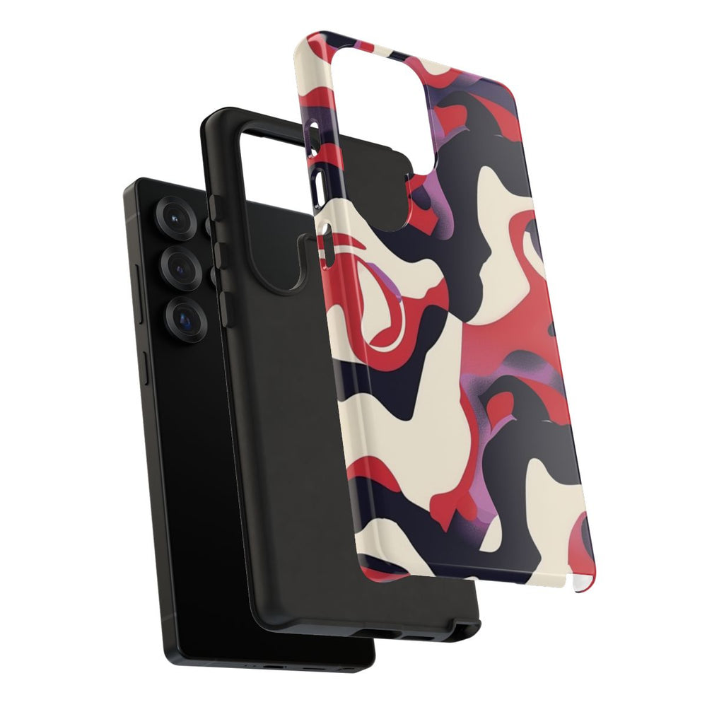 Abstract Rood-Zwart-Crème Patroon