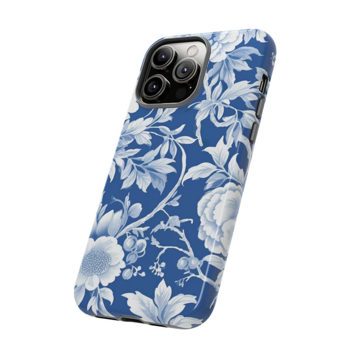 Blauw-Wit Bloemenpatroon