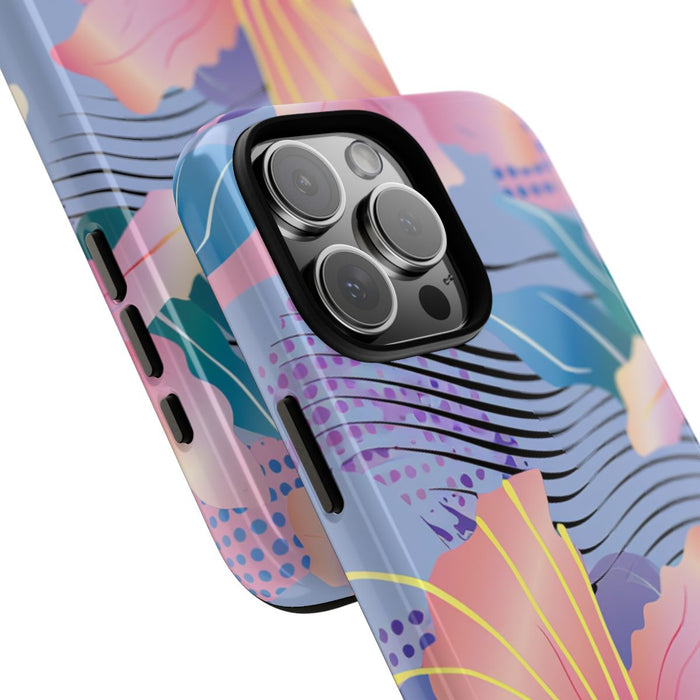 Roze Bloemenpatroon met Abstracte Accenten
