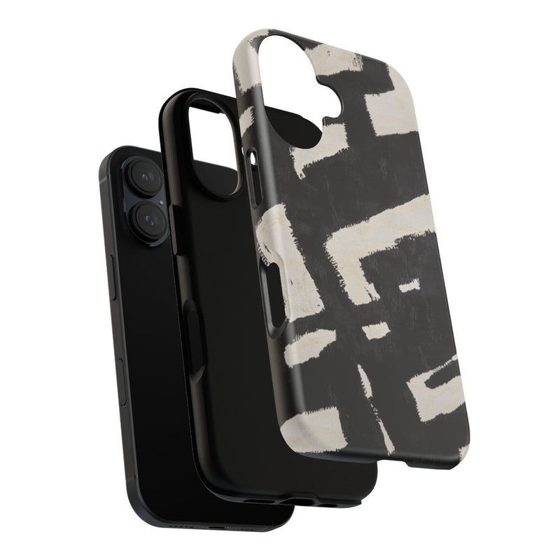 Abstract Zwart-Crème Patroon