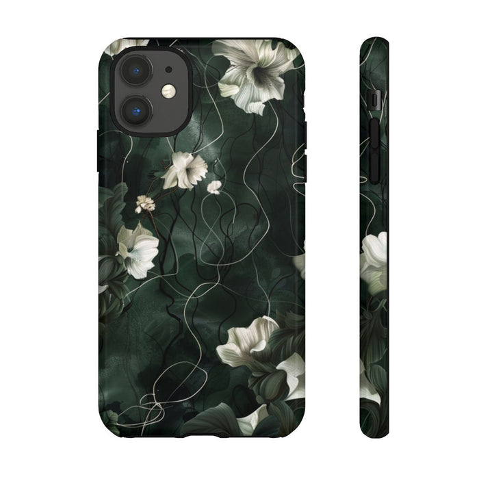 Donkergroene Bloemenranken met Glanzende Afwerking