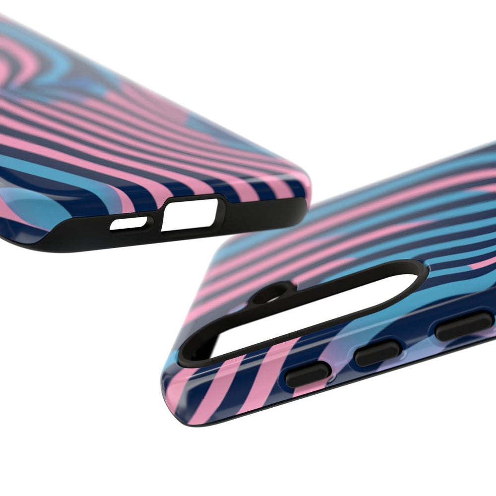 Golvend Blauw-Roze Optische Illusiepatroon