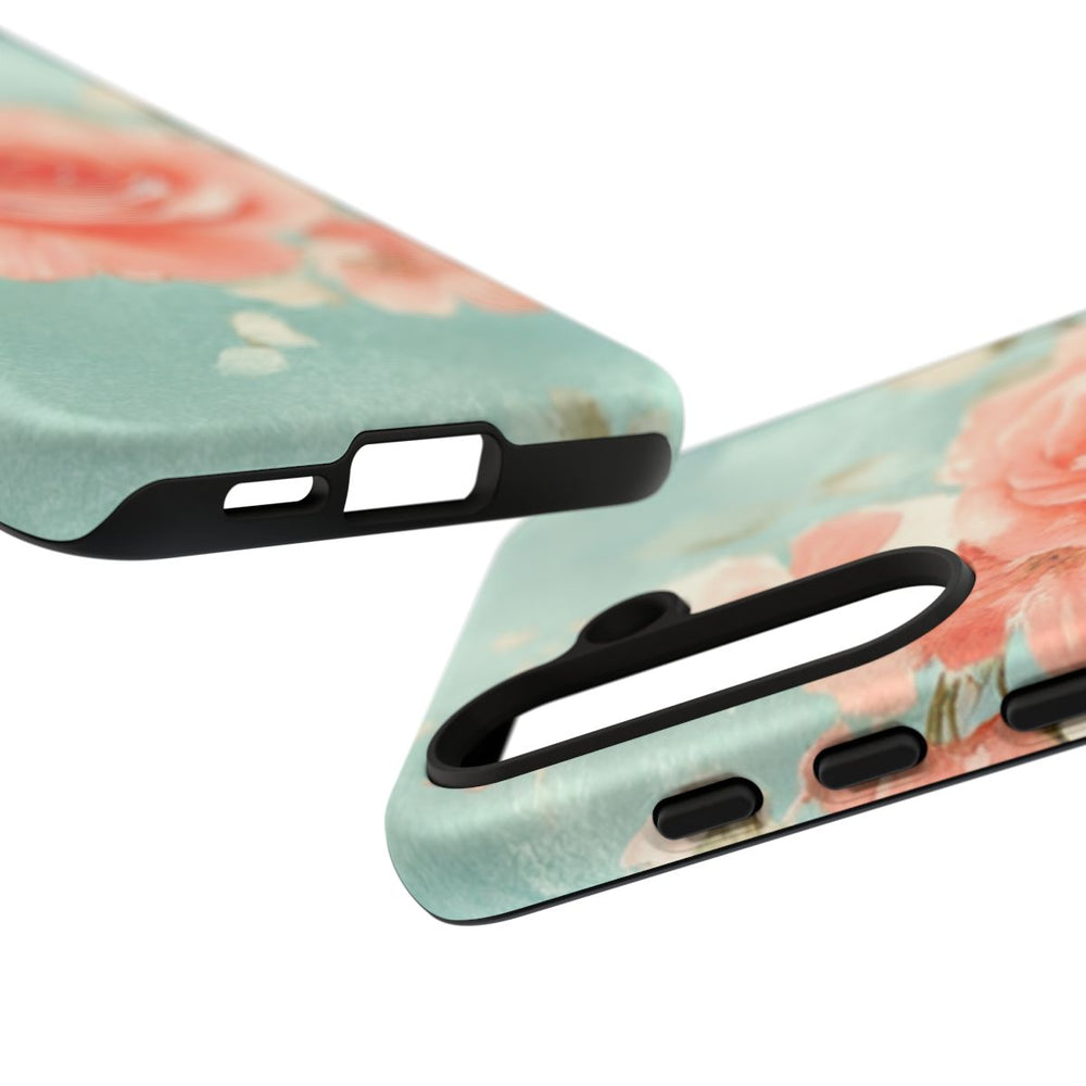 Aquarel Roze Rozen op Turquoise Achtergrond