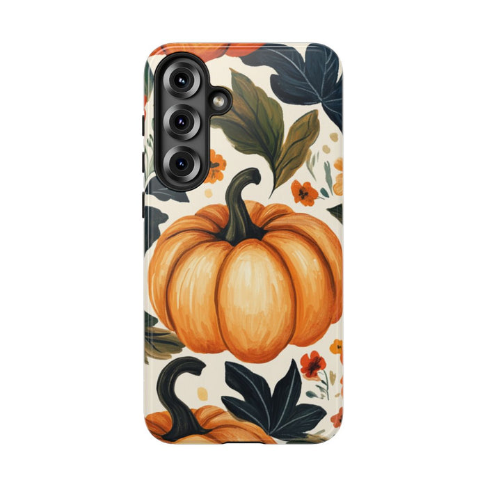 Herfst Pompoen en Bloemenpatroon
