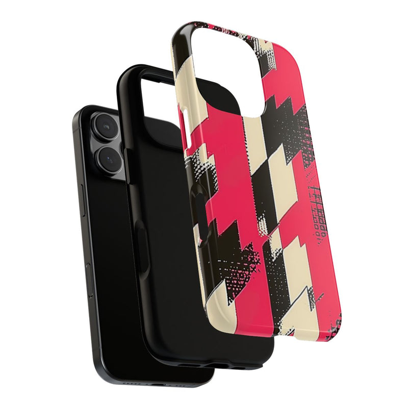Roze en Zwart Pied-de-Poule Patroon