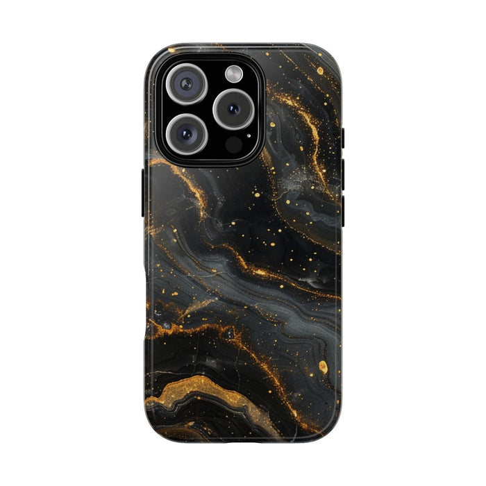 Zwart-Gouden Marmer Abstract Patroon