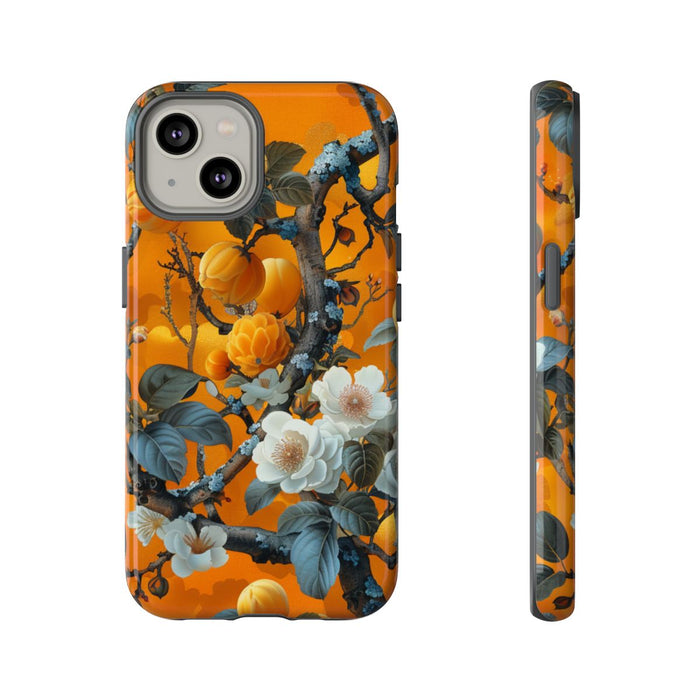 Vintage Botanisch Oranje Bloemenpatroon