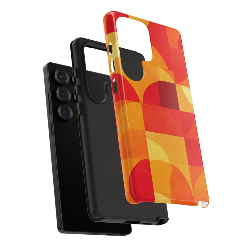 Geometrisch Rood- en Oranje-Patroon