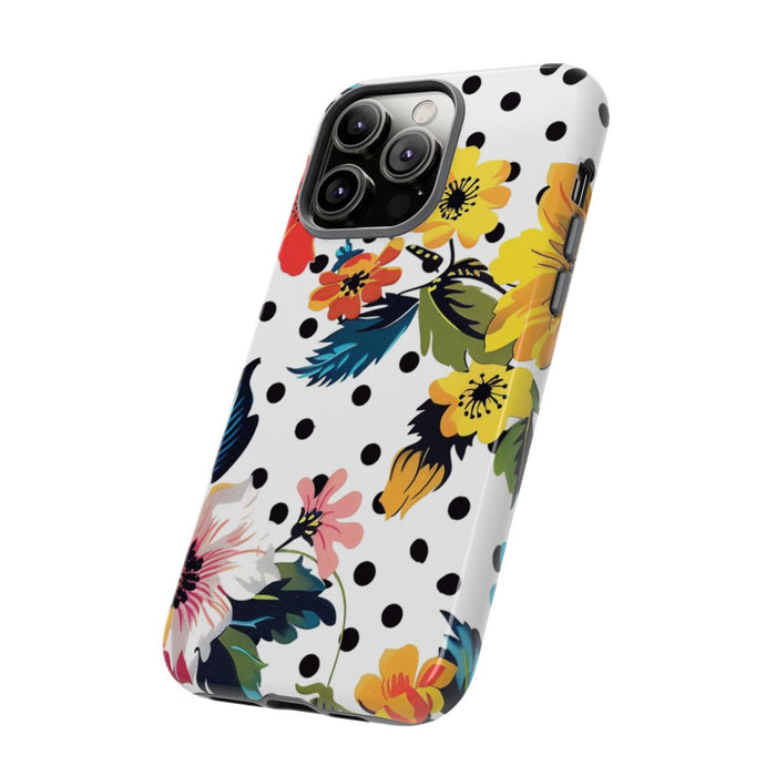 Kleurrijk Bloemenpatroon met Polkadots