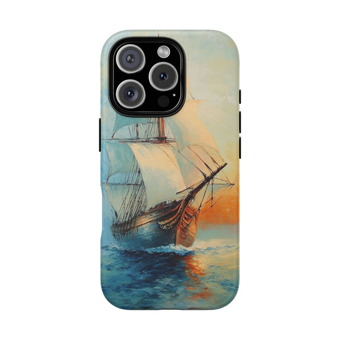 Olieverfschilderij van Zeilschip op Zee