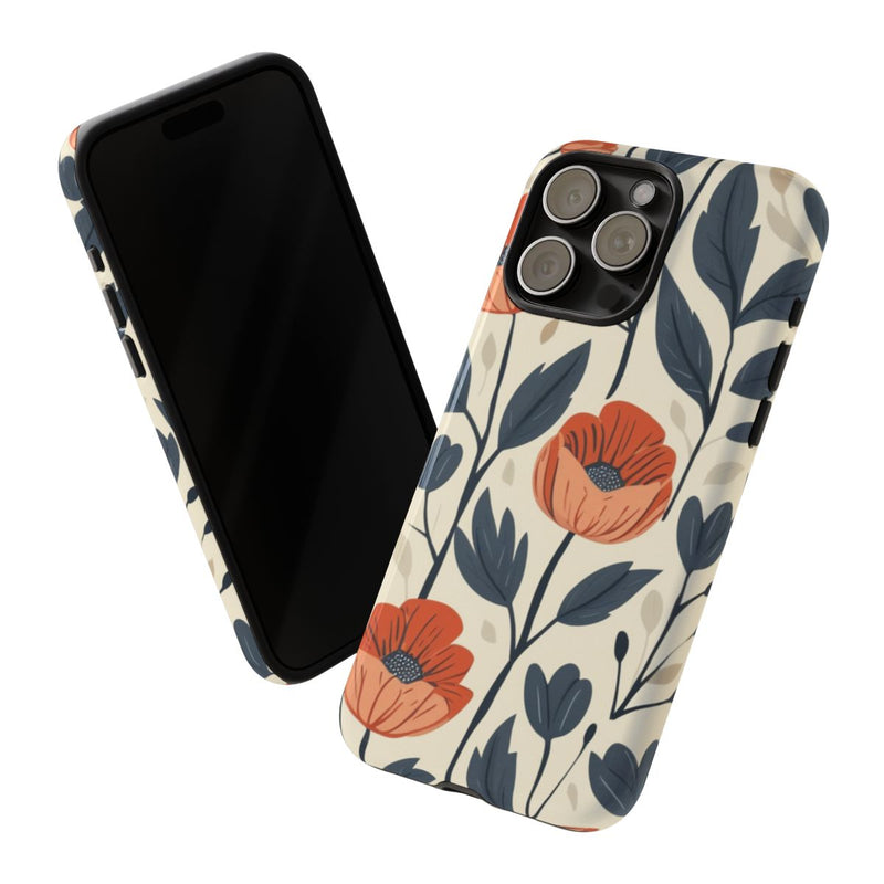 Oranje en Blauwe Bloemenpatroon