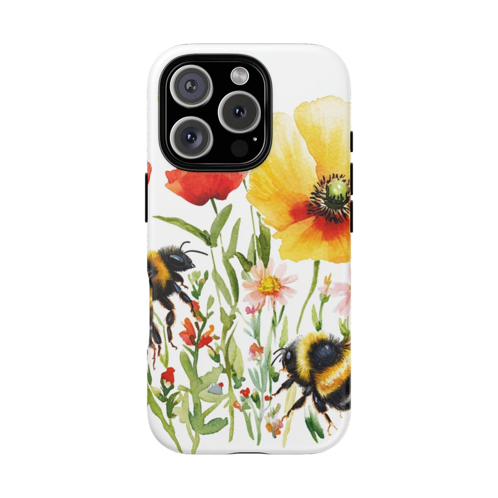 Aquarel Hommels en Wilde Bloemen