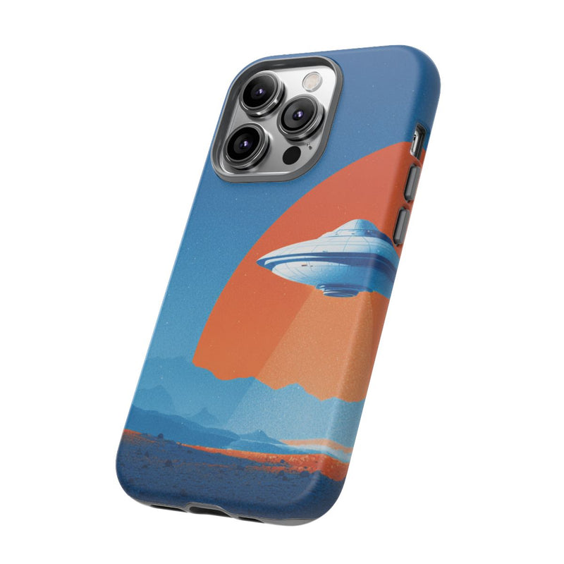 Witte Vliegende Schotel boven Rotsachtig Landschap