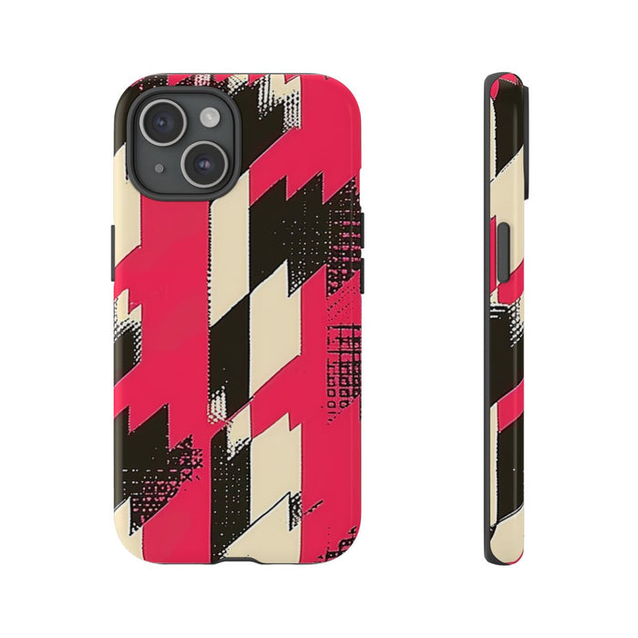 Roze en Zwart Pied-de-Poule Patroon