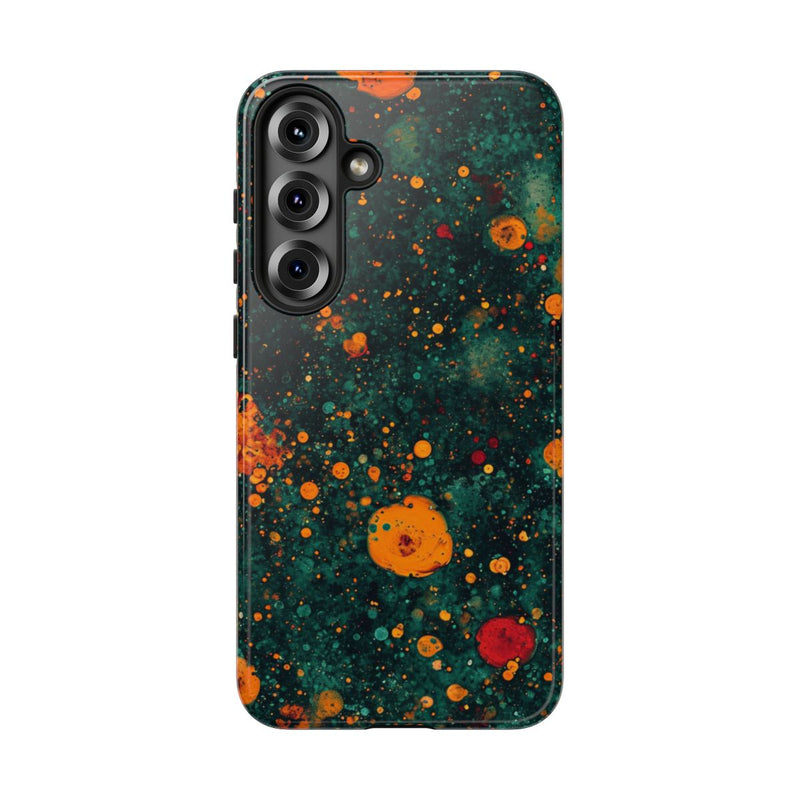 Abstracte Oranje en Teal Bellenpatroon