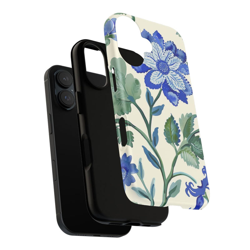 Blauw Waterverf Bloemenpatroon