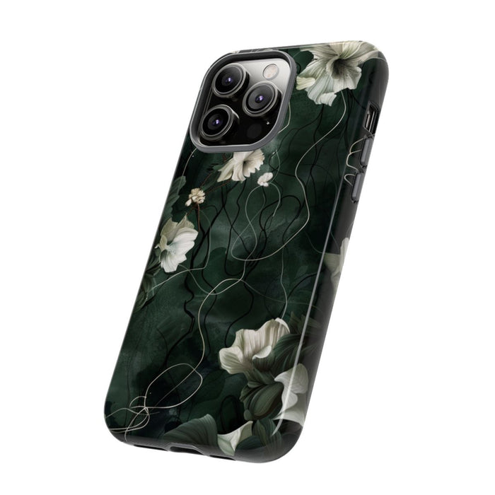 Donkergroene Bloemenranken met Glanzende Afwerking