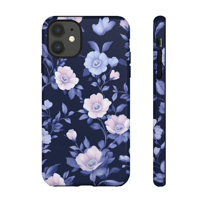 Elegant Blauw-Roze Bloemenpatroon