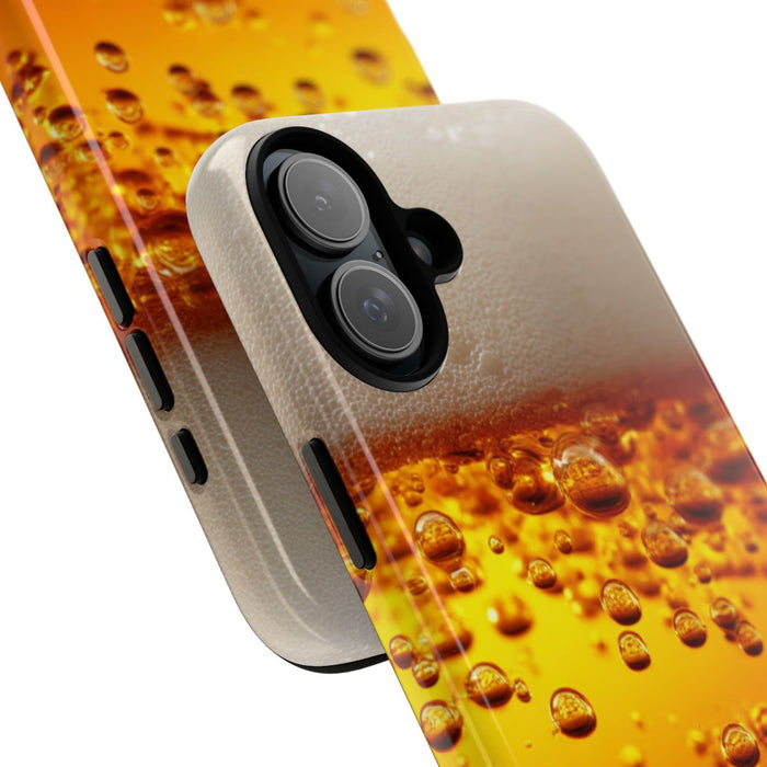 Amberkleurige Bierbellen van Dichtbij