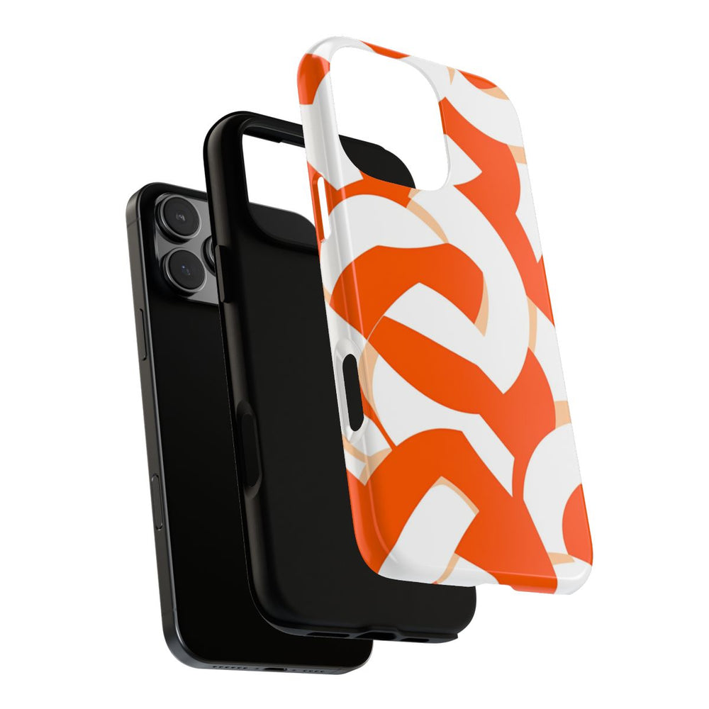 Oranje en Wit Geometrisch Patroon
