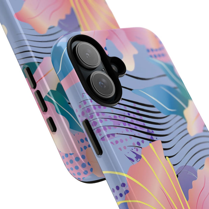 Roze Bloemenpatroon met Abstracte Accenten