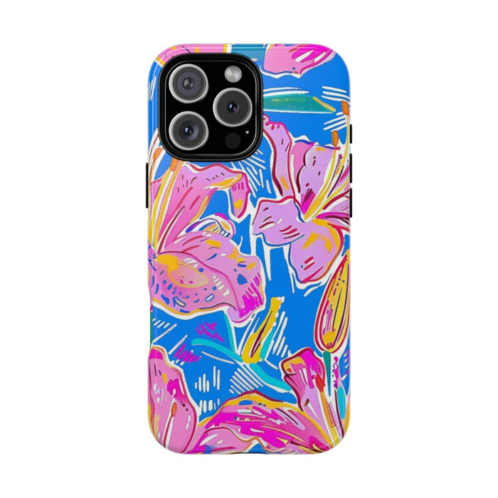 Felroze en Gele Bloemenprint