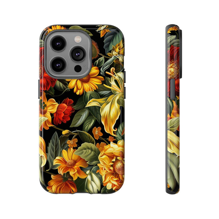 Vrolijk Gele en Rode Bloemenprint