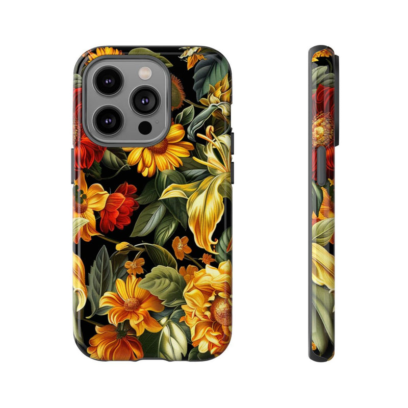 Vrolijk Gele en Rode Bloemenprint