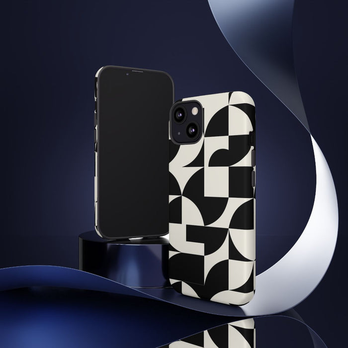 Zwart-Wit Geometrisch Abstract Patroon