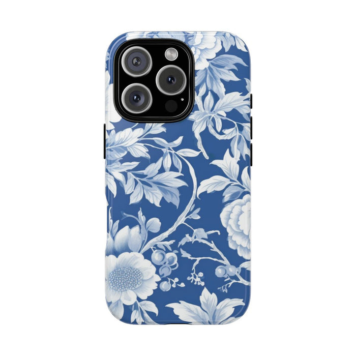 Blauw-Wit Bloemenpatroon
