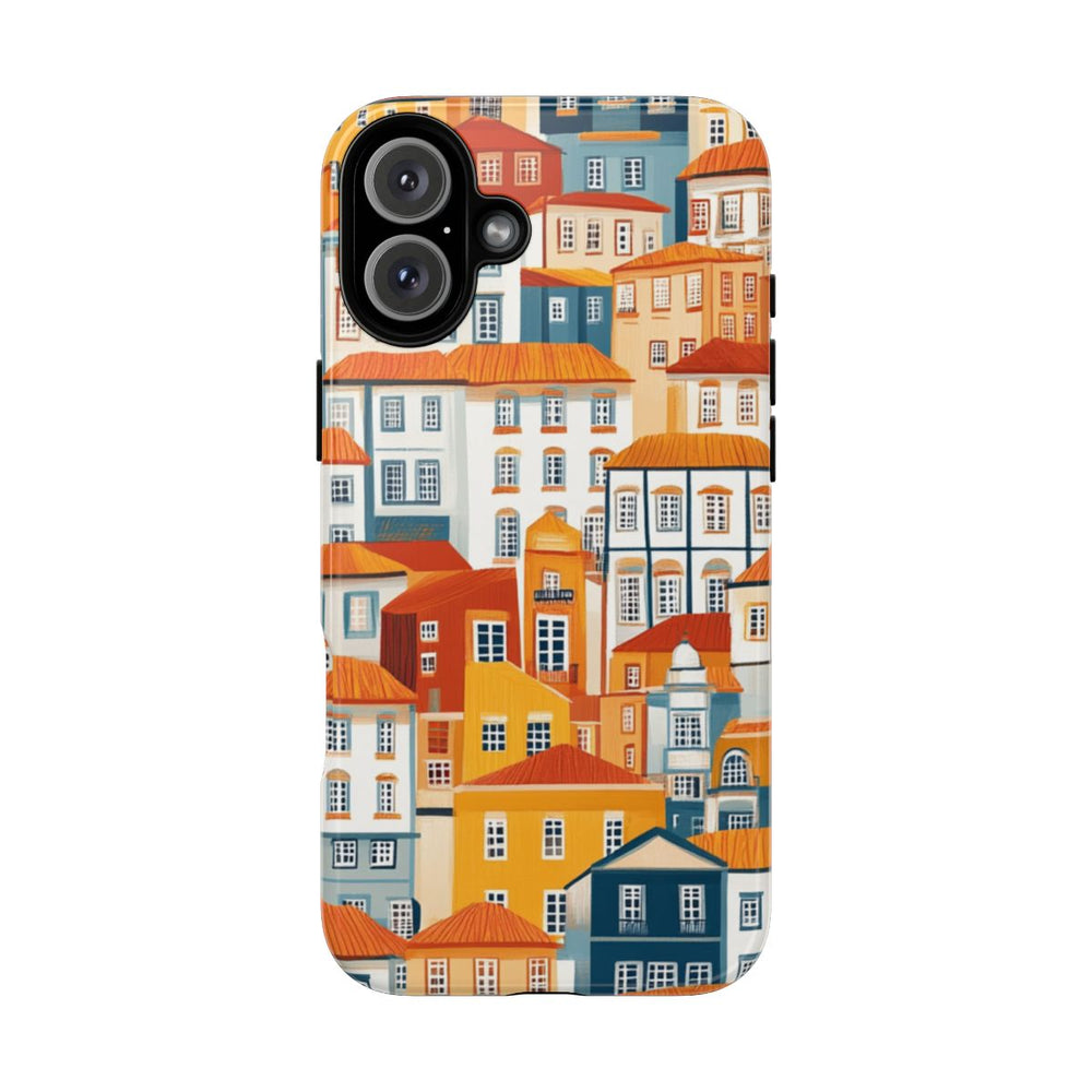 Kleurrijke Huisjespatroon met Glanzende Afwerking