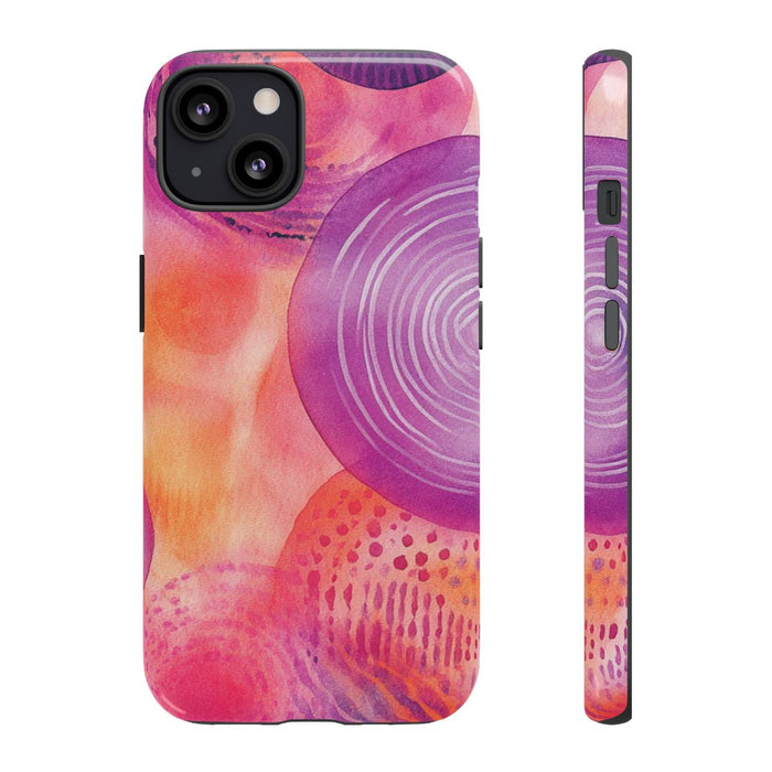 Abstracte Waterverf Cirkels in Warme Kleuren