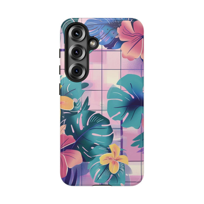 Tropisch Bloemenpatroon met Roze en Gele Bloemen