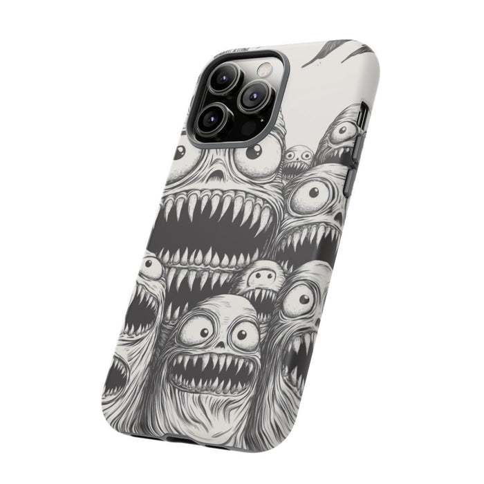 Gelaagde Slijmerige Monsterkoppen in Lijntekening