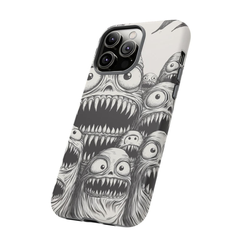 Gelaagde Slijmerige Monsterkoppen in Lijntekening