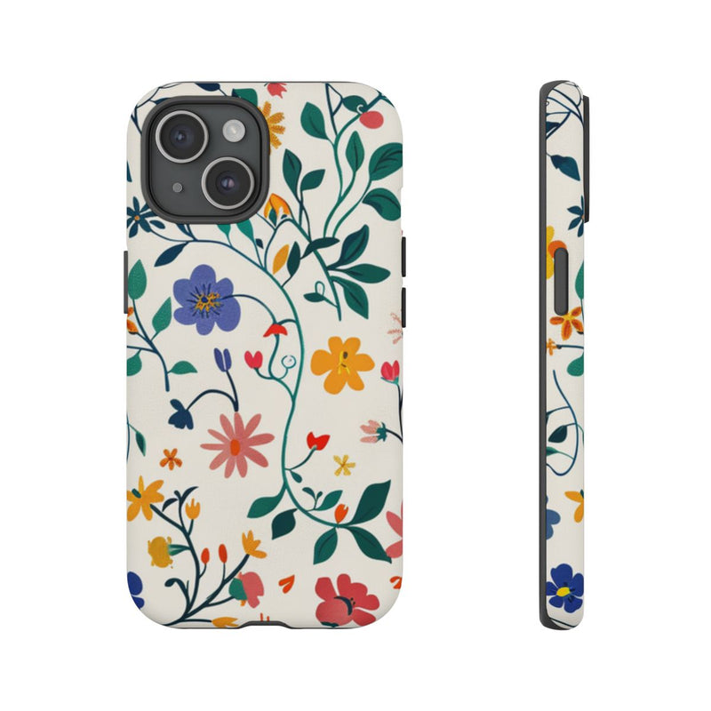 Kleurrijk Bloemenpatroon met Klimop