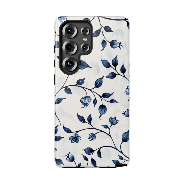 Blauw Bloemenrankenpatroon