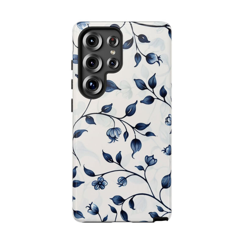 Blauw Bloemenrankenpatroon