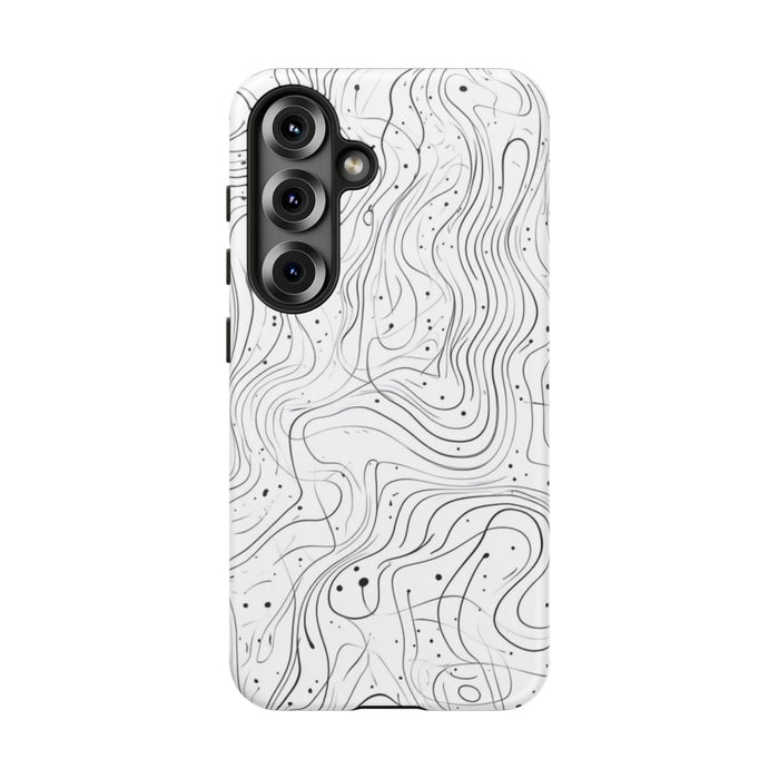 Abstract Zwart-Wit Golvend Lijnenpatroon