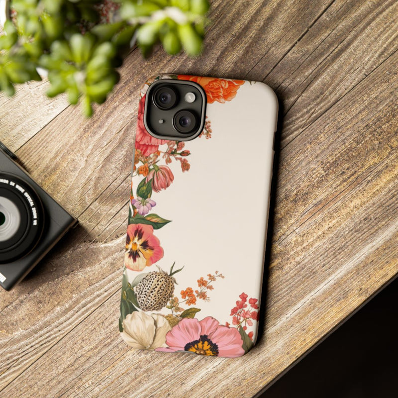 Vintage Botanische Bloemenrand