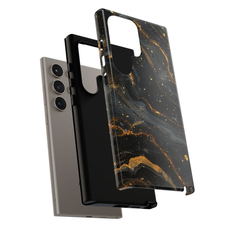 Zwart-Gouden Marmer Abstract Patroon