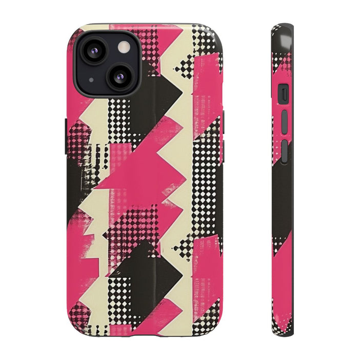 Roze en Zwart Abstract Geometrisch Patroon
