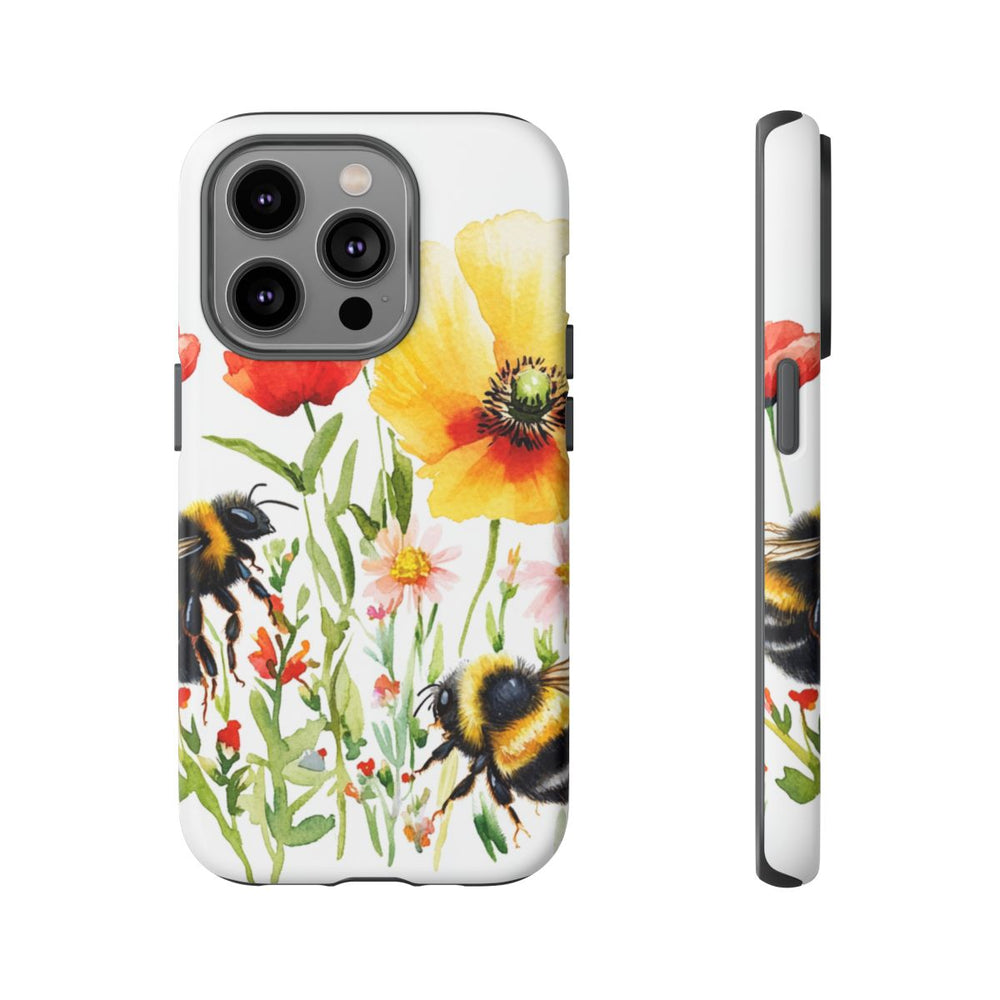 Aquarel Hommels en Wilde Bloemen