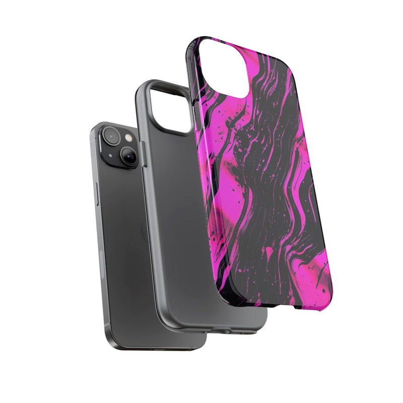 Neonroze en Zwart Abstract Patroon
