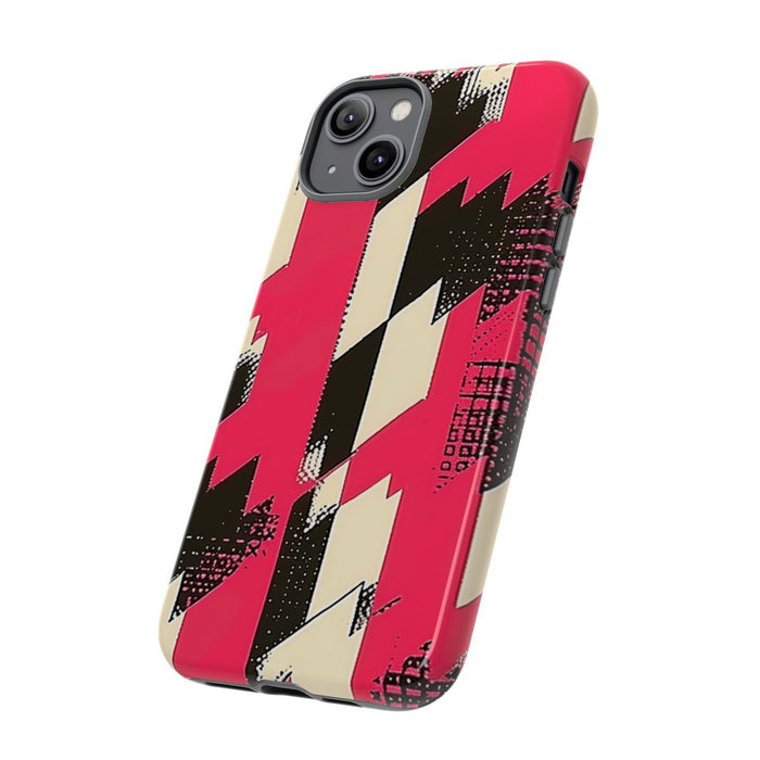 Roze en Zwart Pied-de-Poule Patroon